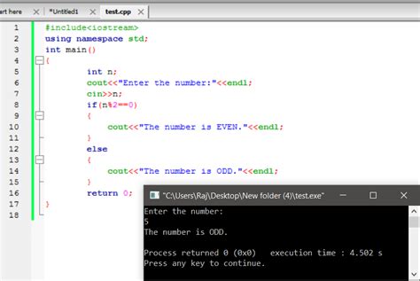 odd and even numbers in c++|even odd program in c.